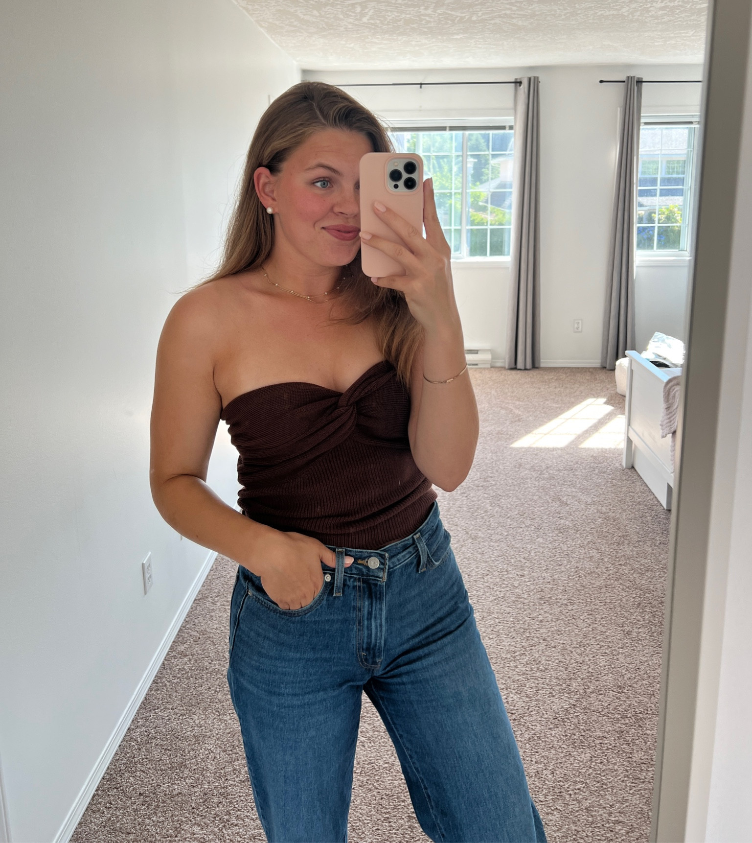 such a cute knit night out top and so affordable! 🤎 wearing a size small 

#LTKunder50 #LTKFind #LTKSeasonal