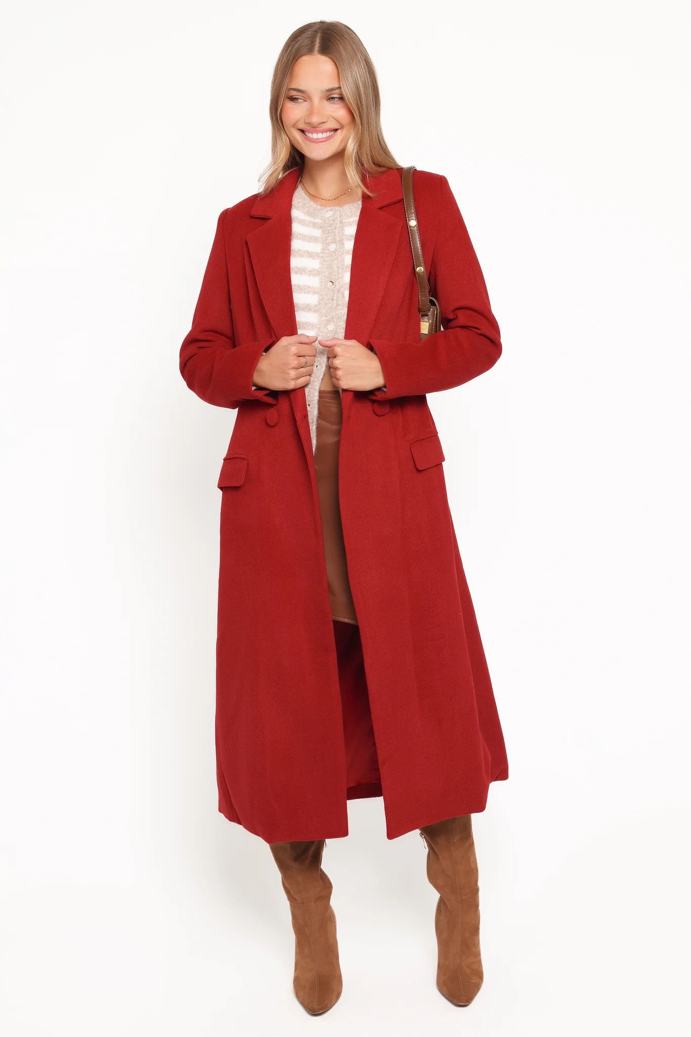 Jett Long Blazer Coat - Red | Petal & Pup (US)
