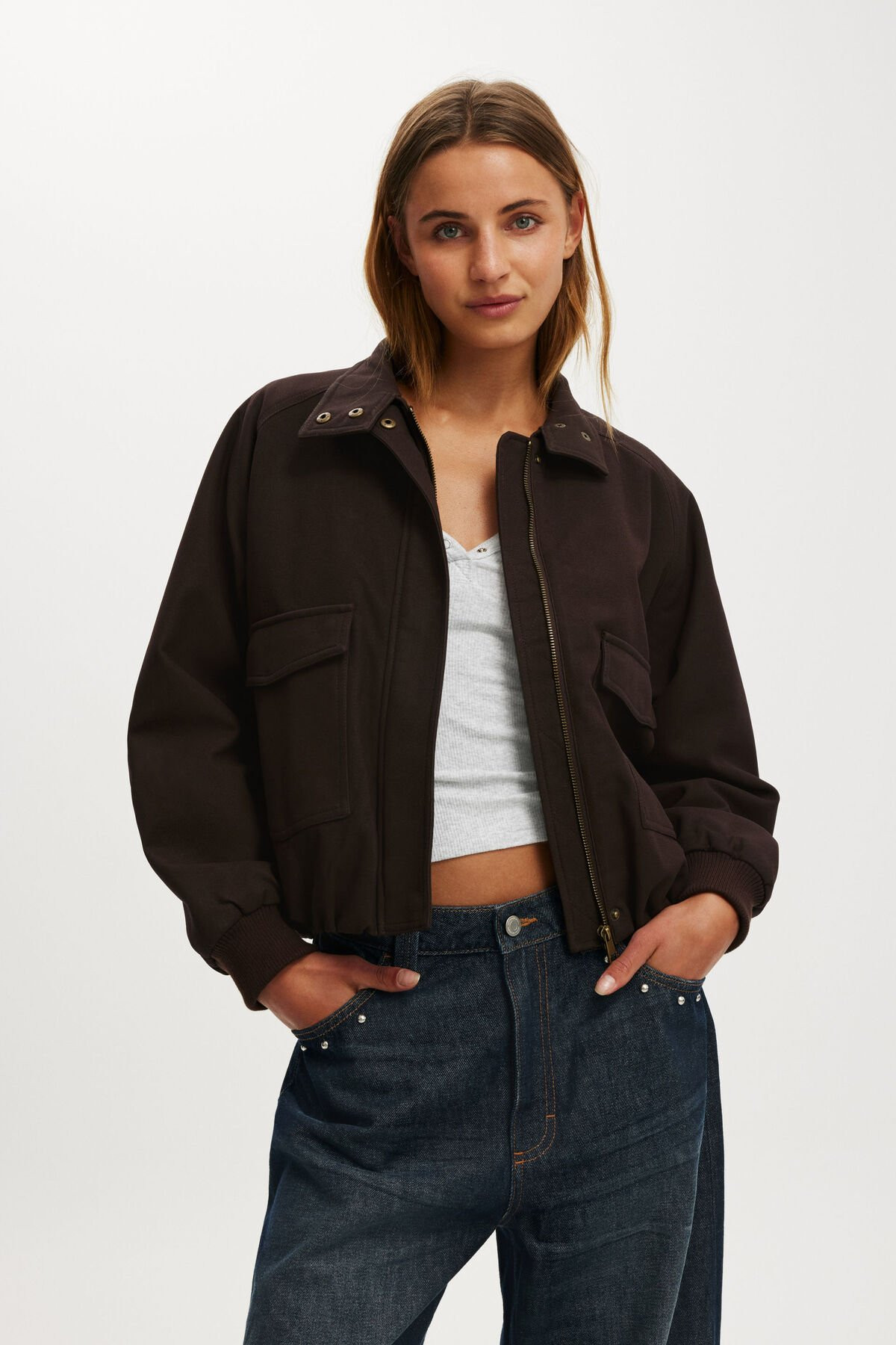 Clover Funnel Neck Bomber | Cotton On (UK)