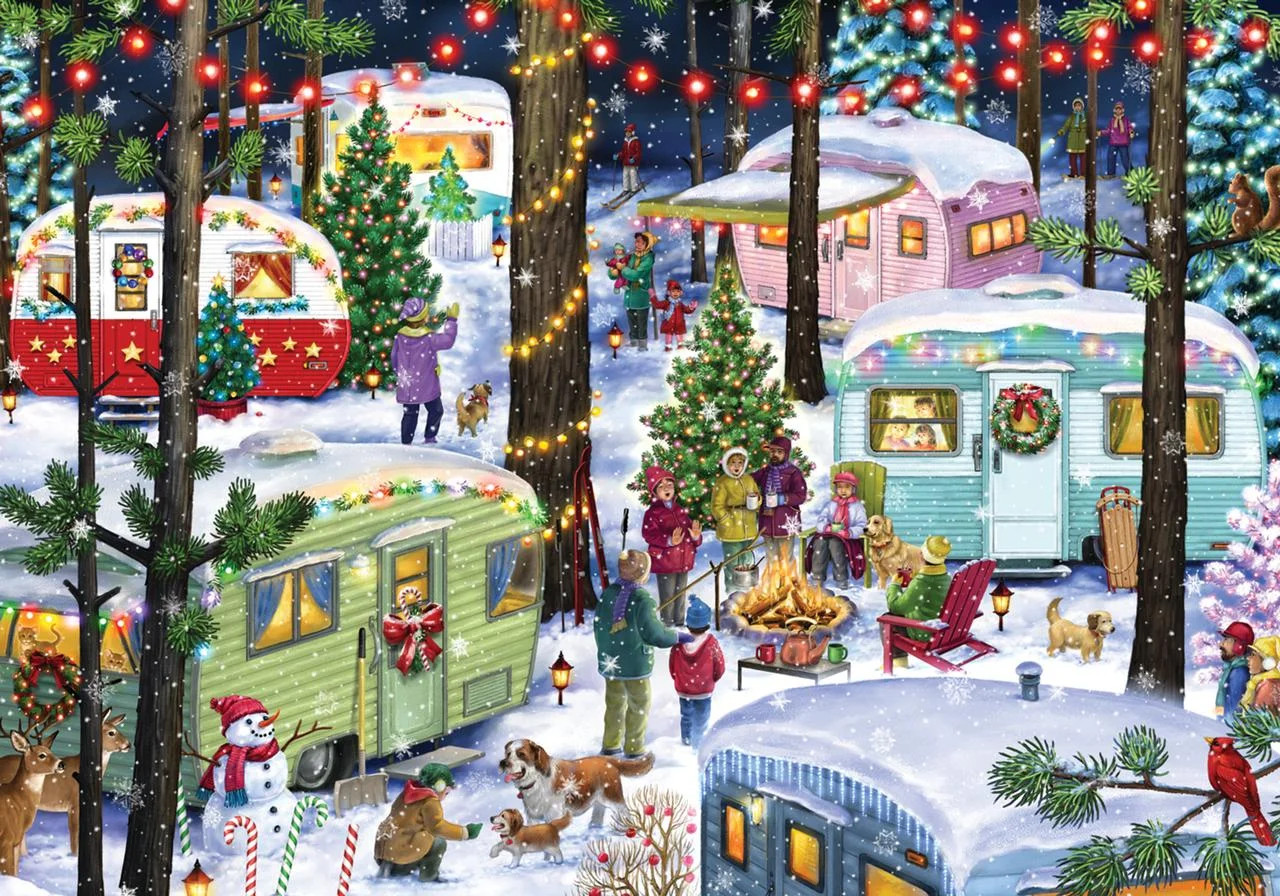 Vermont Christmas Company 1000-Piece Holiday Camping Jigsaw Puzzle | Walmart (US)