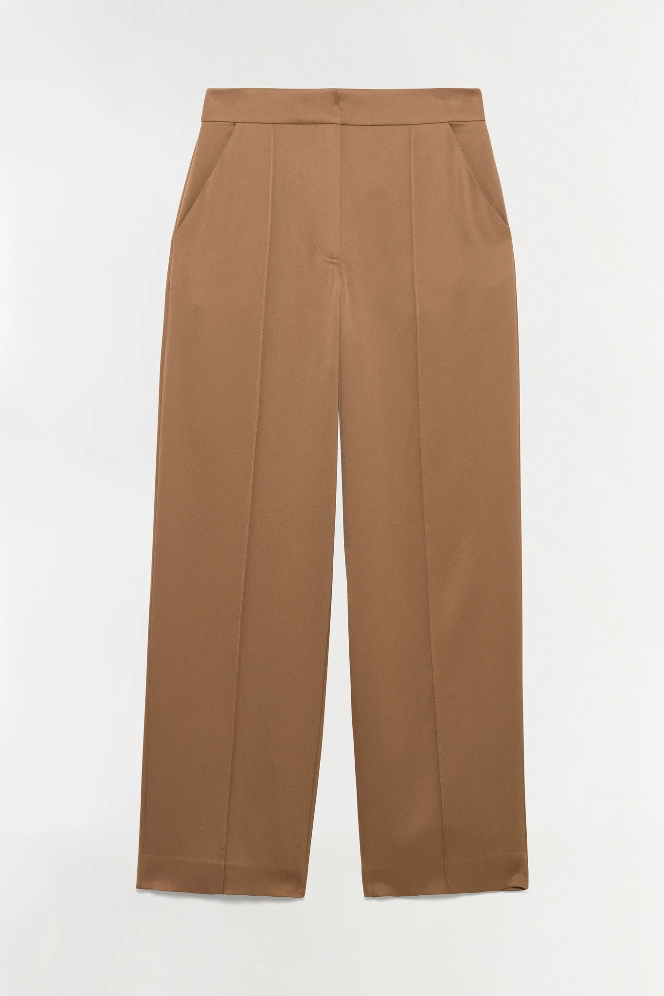 SIMKHAI Women's Wide Leg Kyra Satin Wide Leg Pant in Chai, Size 10 | Simkhai