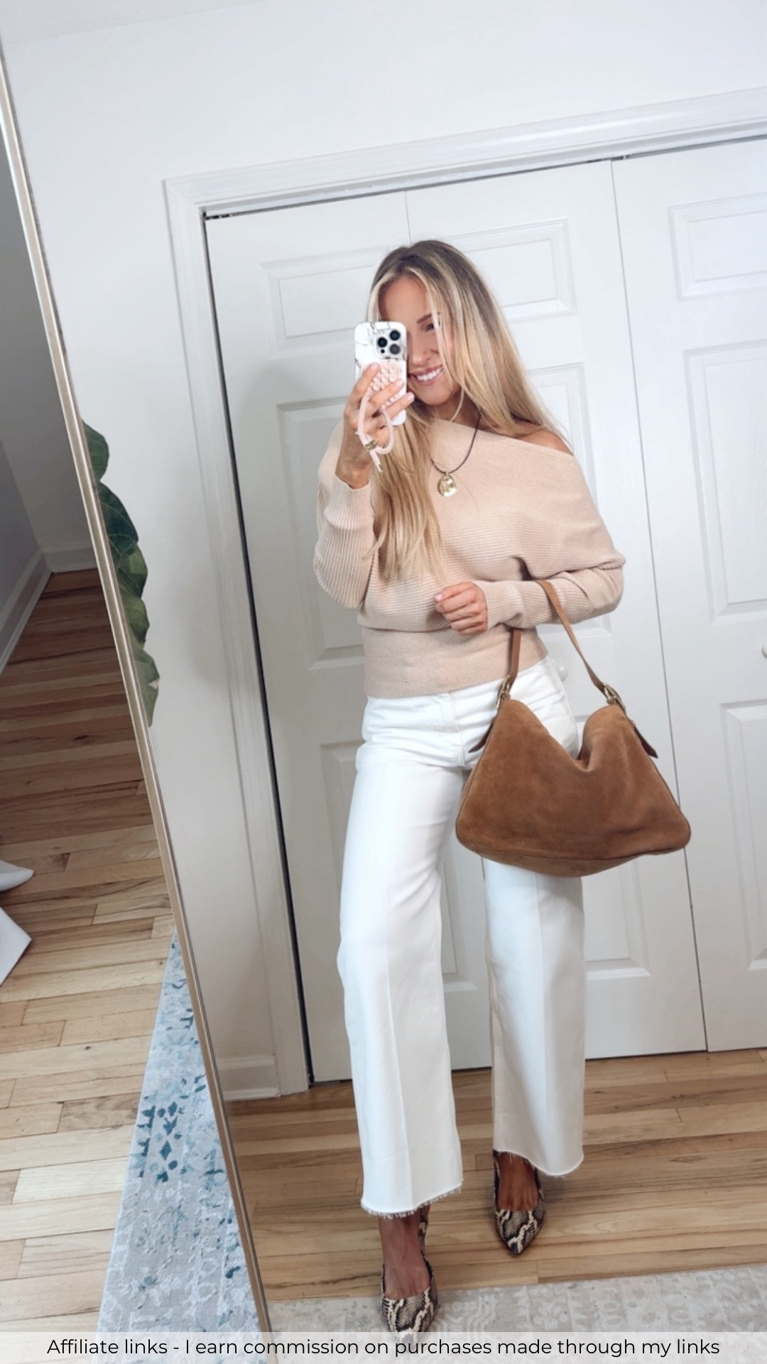 Affiliate links - I earn commission on purchases made through my links | neutral outfit spring

White barrel jeans 