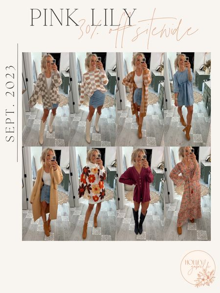 Pink Lily faves 30% off & these are some of my recent fave fits! 🍂✨🎃 lots of fall inspo! 

Boots / dresses / sweaters / cardigans / comfy / neutrals / sale / cozy / cute 

#LTKsalealert #LTKSale #LTKSeasonal