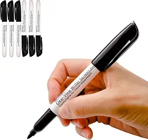 (Bullet Tip-1.2mm, PACK of 6, Black Water-Based ink) Clear-View Writer Bold Writing Pen, Low Visi... | Amazon (US)