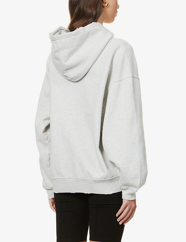 ANINE BING Harvey logo-print cotton-jersey hoody | Selfridges