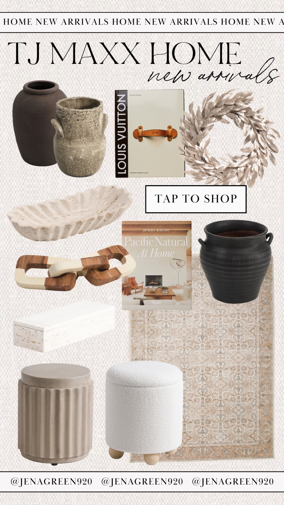 TJ Maxx Home Decor | TJ Maxx Decor | Look for Less | Louis Vuitton Book | Coffee Table Books | Ottoman | Side Table | Living Room Decor | Vases 

#LTKfindsunder100 #LTKfindsunder50 #LTKhome