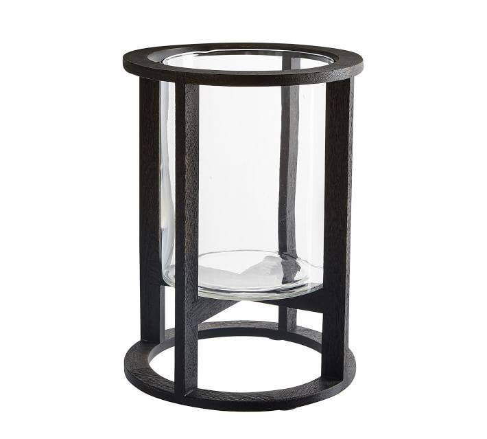 Palmer Mango Wood Hurricane Candle Holders | Pottery Barn (US)