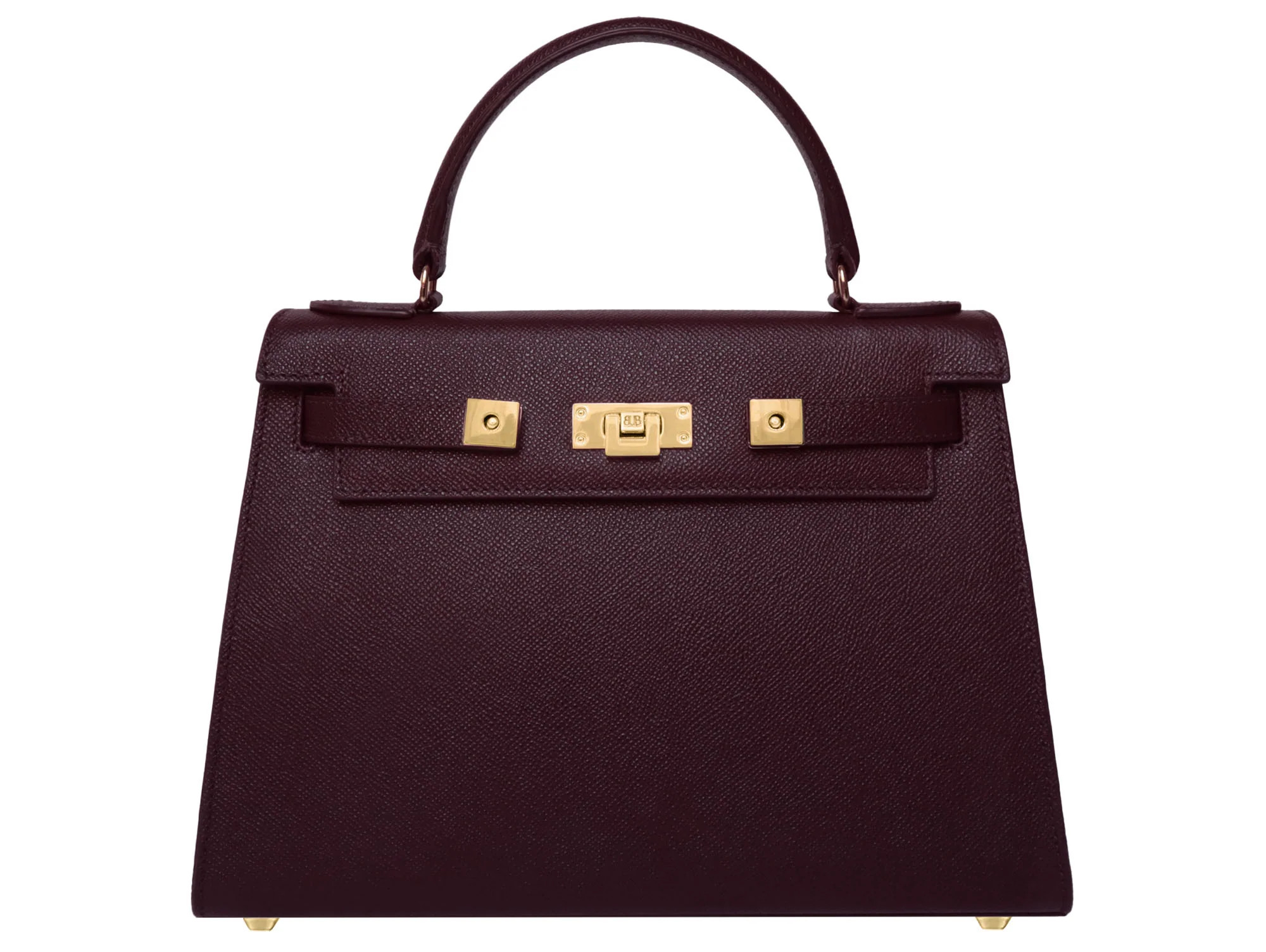 Maya Large Dolomite Pebble Print Calf Leather Handbag - Wine | Lalage Beaumont