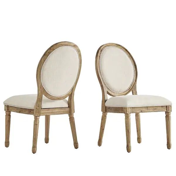 Deana Round Linen Dining Chairs (Set of 2) by iNSPIRE Q Artisan - Beige Linen | Bed Bath & Beyond