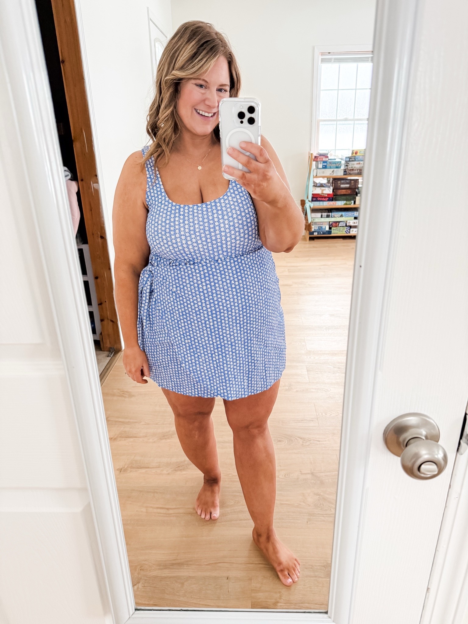 Old Navy swim is 50% off today and includes my cute swim dress!! I’m wearing an XL in the maternity version.

#LTKMidsize #LTKSwim #LTKBump