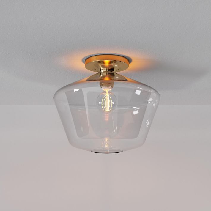Sculptural Geo Flushmount - Clear | West Elm (US)