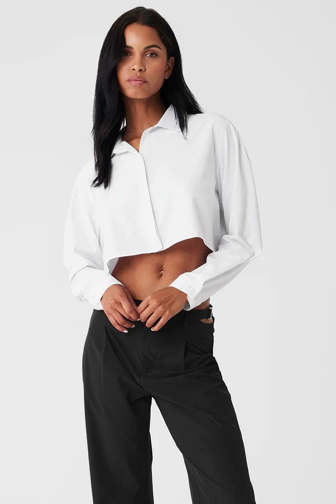 Cropped Take Me Out Button Up | Alo Yoga