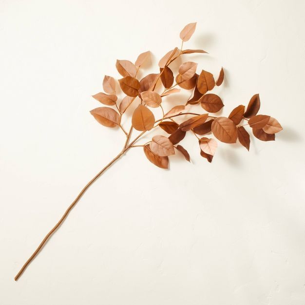 42&#34; Faux Brown Salal Leaf Spray Stem - Hearth &#38; Hand&#8482; with Magnolia | Target