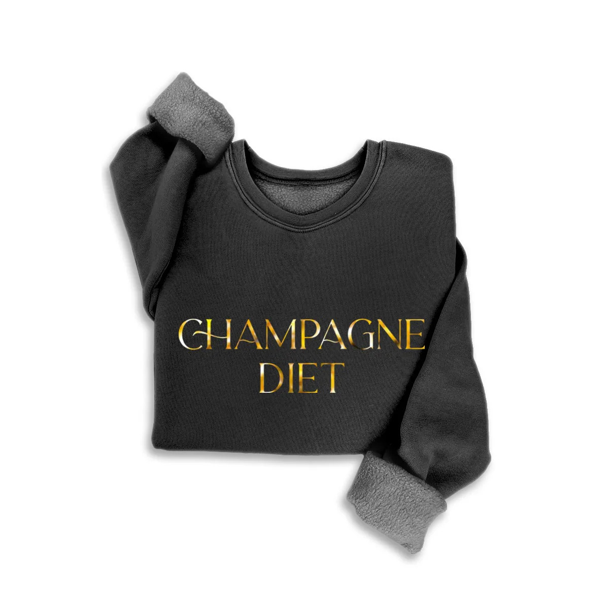 NEW!! "Champagne Diet" Sweatshirt in Mineral Black | Glitzy Bella