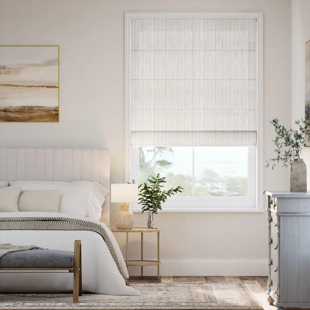 Coastal Stripe Roman Shades | Select Blinds