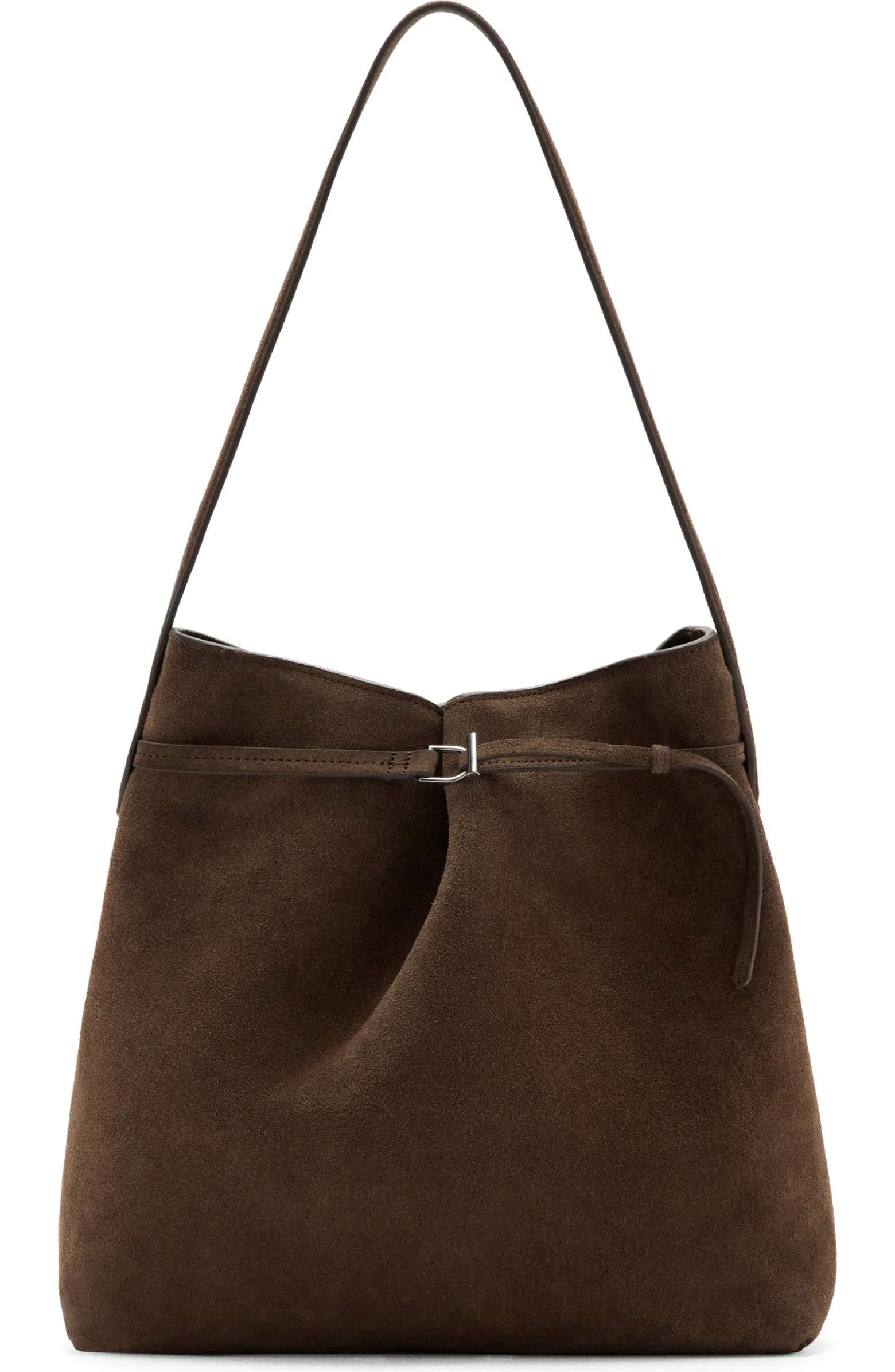 Suede Buckle Bucket Bag | Nordstrom