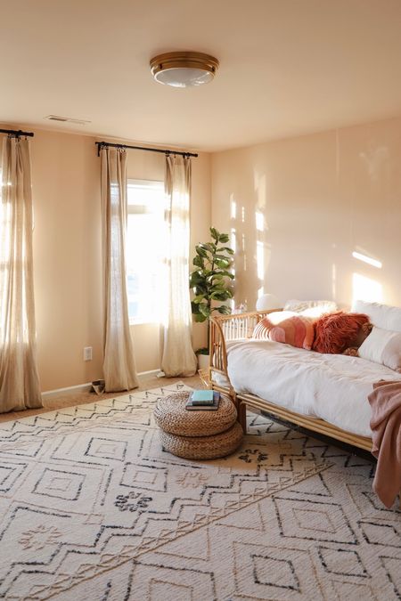 Pre-teen room, rattan bed, geometric rug, wool rug, beige rug, tribal rug 

#LTKfamily #LTKhome #LTKkids
