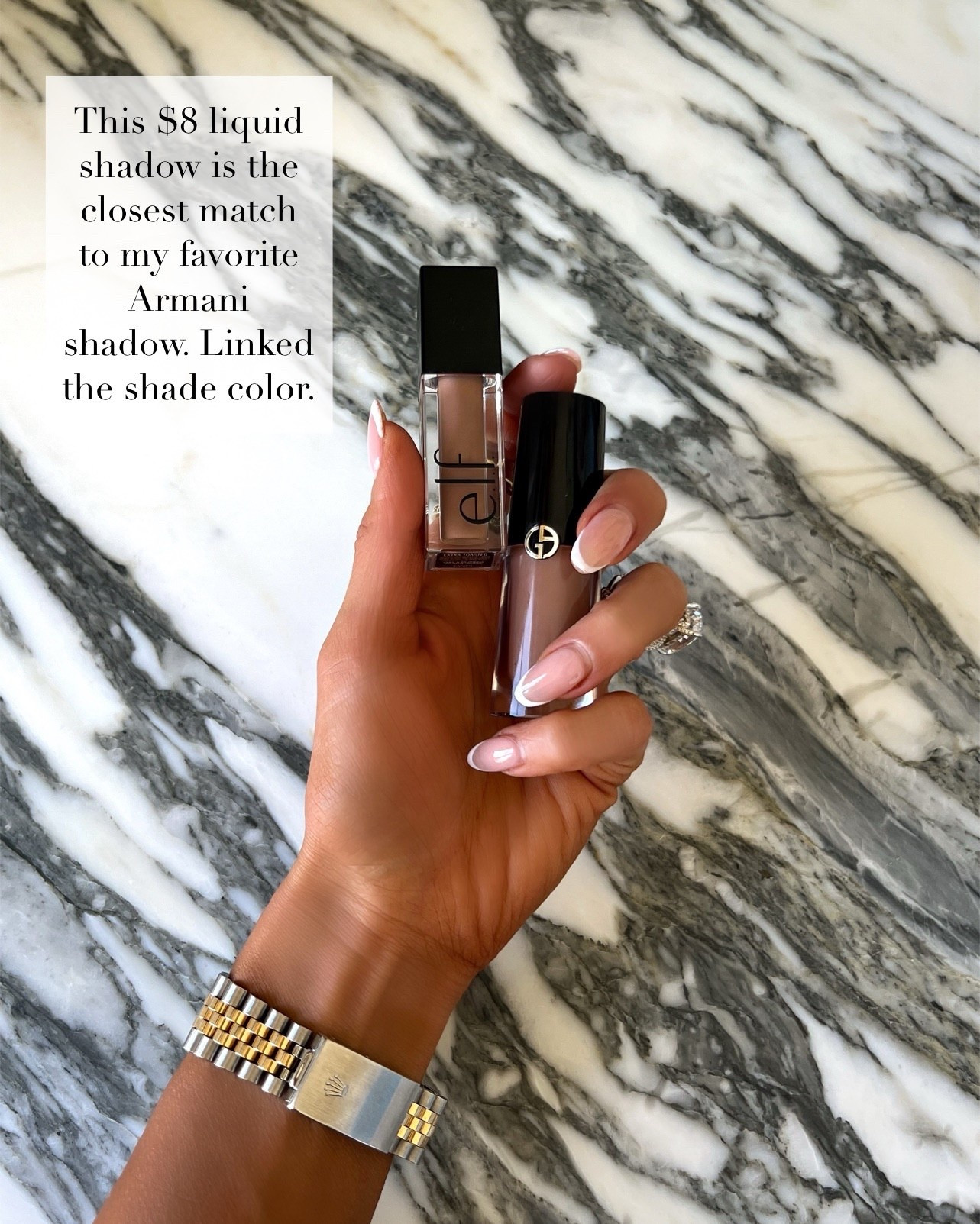 The designer inspired pieces I recommend buying! Save vs splurge
Eyeshadow color Extra Toasted 
Armani liquid eyeshadows 

#LTKBeauty #LTKOver40 #LTKSaleAlert