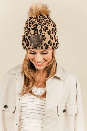 Leopard Pom Beanie | Vintage Boho