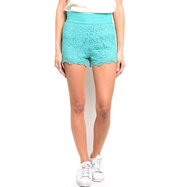 Shop the Trends Women's Fully Lined Mini Crochet Lace Shorts | Bed Bath & Beyond