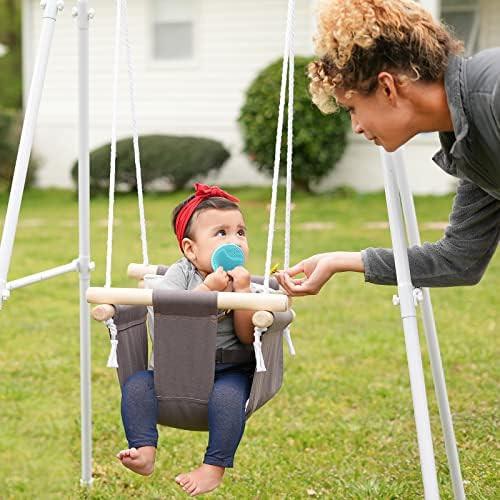 Toddler Swing, Baby Swing with Stand,Swing Set for Infant,Outdoor Indoor Swing Set with Canvas Cu... | Amazon (US)