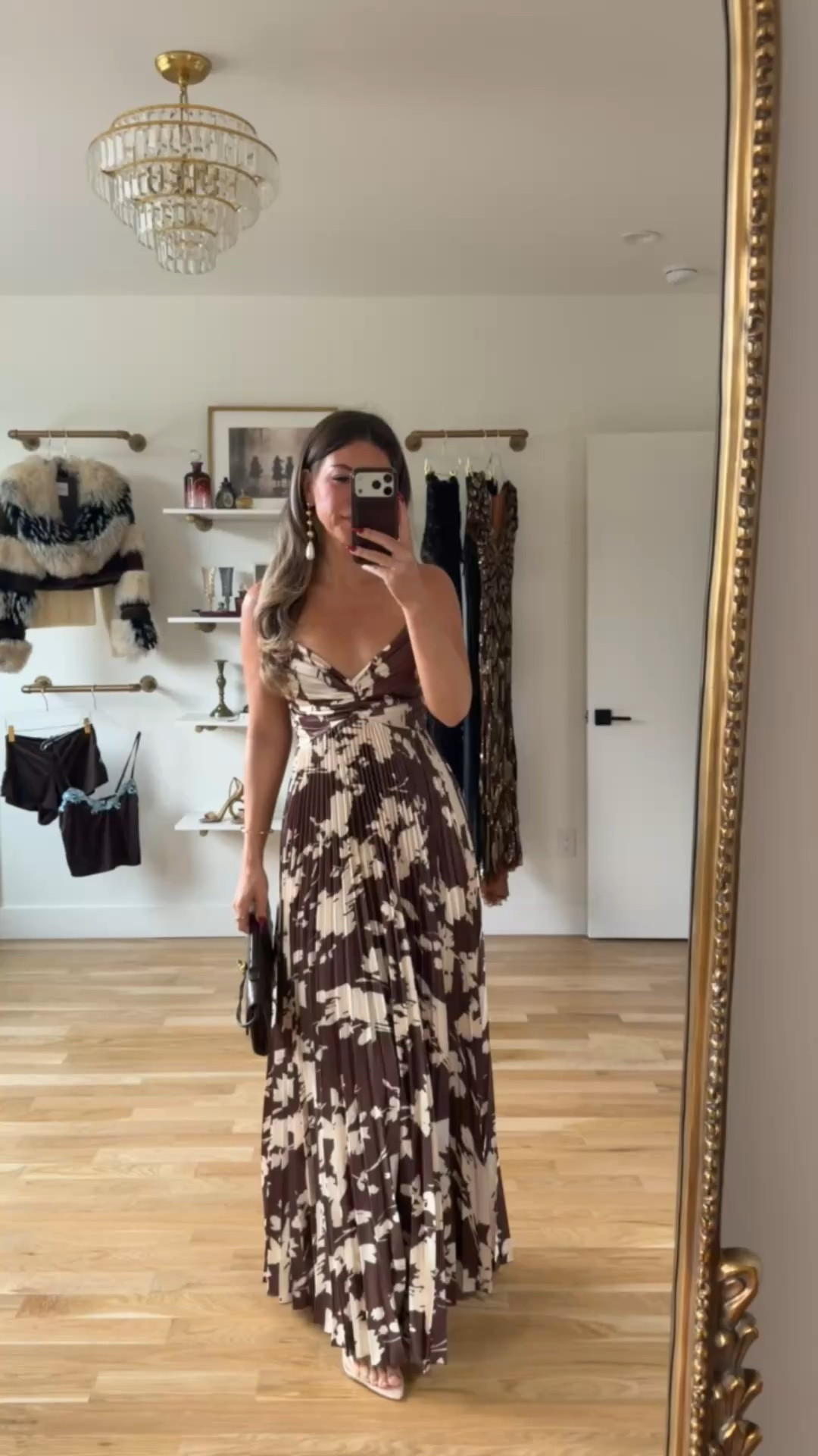 brown and cream floral maxi with thin straps, a twisted V-neck bodice, and a pleated skirt vici fall and winter wedding guest and special occasion dress ✨

codes -
Vici: Emerson35

In 5’4” and sized down to xs 

fall event, fall wedding guest dresses, cocktail dresses, semi-formal dresses, black tie wedding guest dresses, destination wedding guest dresses, garden party dresses, wedding guest outfit ideas

#LTKU #LTKSeasonal #LTKootd