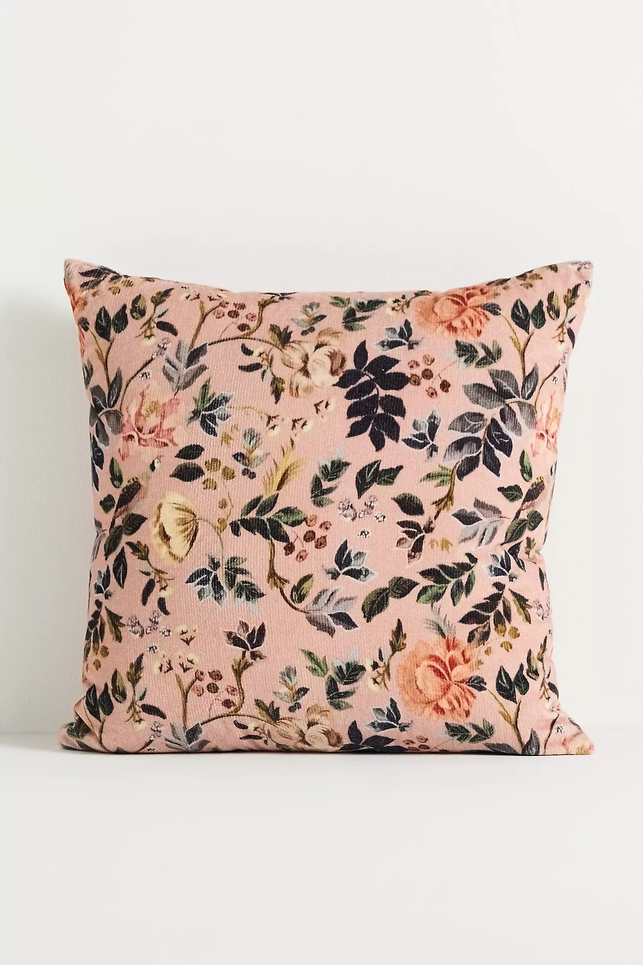 Seren Velvet Corduroy Printed Floral Pillow | Anthropologie (US)