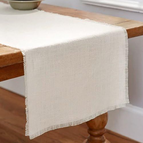 Firefly Imports Linen Table Runner with Fringe Edge, 12-1/2-Inch x 120-Inch | Amazon (US)