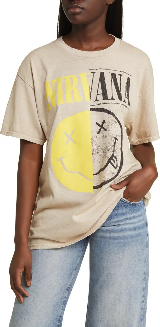 Nirvana Split Smiley Graphic T-Shirt | Nordstrom