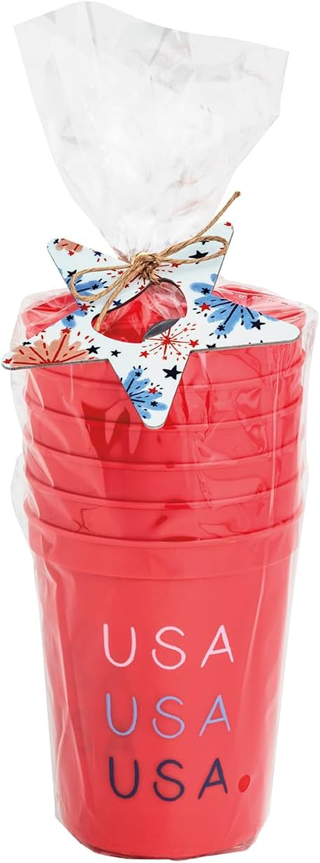 Mud Pie Red Americana Party Cup Set | Amazon (US)