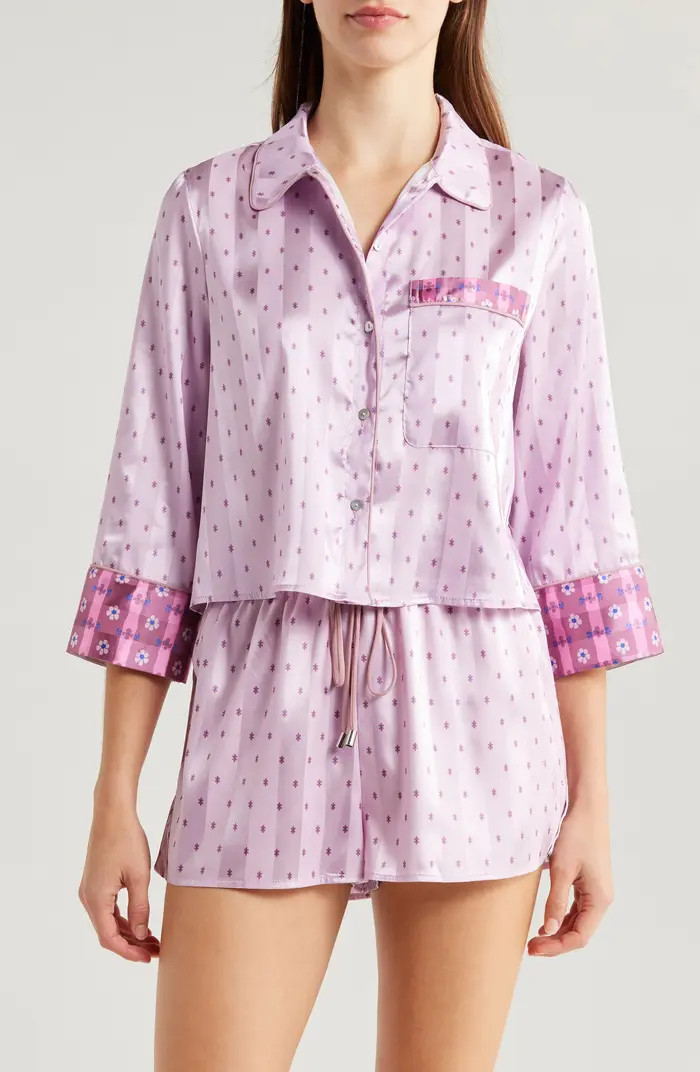 Free People Pillow Talk Satin Short Crop Pajamas | Nordstrom | Nordstrom