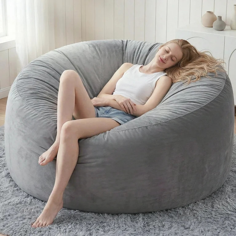 VIREO 5FT Bean Bag Chairs for Adults Memory Foam Filler Beanbag Chair with Removable and Washable... | Walmart (US)