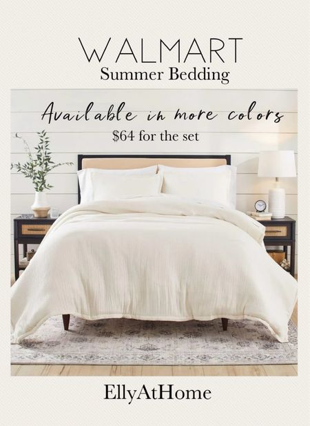 Better Homes and Garden gauze neutral summer bedding only $64 for the set! Available in more colors. Bedroom, guest bedroom. Shop cool sheets, throw pillow and blanket, area rugs, bed frame  Neutral home. Summer home decor accessories. Walmart, free shipping 

#LTKFindsUnder50 #LTKHome #LTKxWalmart