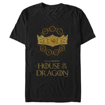 Men's Game of Thrones: House of the Dragon Targaryen Crown Logo T-Shirt - Black - Small | Target
