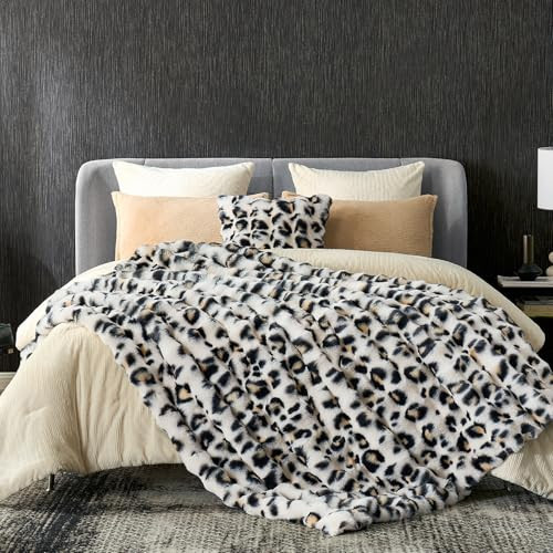 Cozy Bliss Leopard Print Faux Fur Throw Blanket for Couch, Fuzzy Soft Plush Thick Bubble Cheetah Blanket for Sofa Bedroom Living Room, 60x80 Inches | Amazon (US)