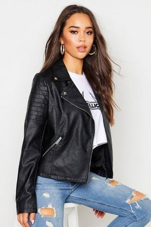 Faux Leather Biker Jacket | Boohoo.com (US & CA)