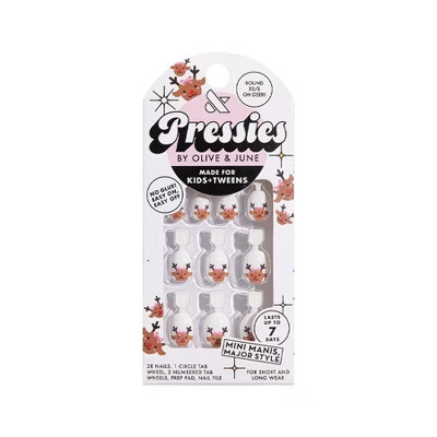 Olive & June Pressies Fake Nails - XS Round - Oh Deer! - 28ct | Target