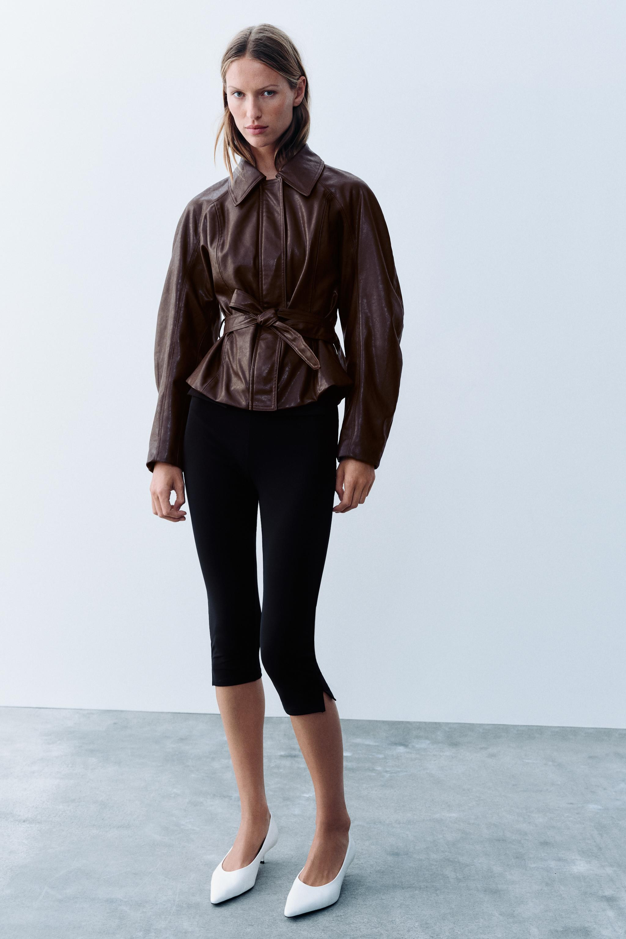LEATHER EFFECT BELTED JACKET | Zara FR
