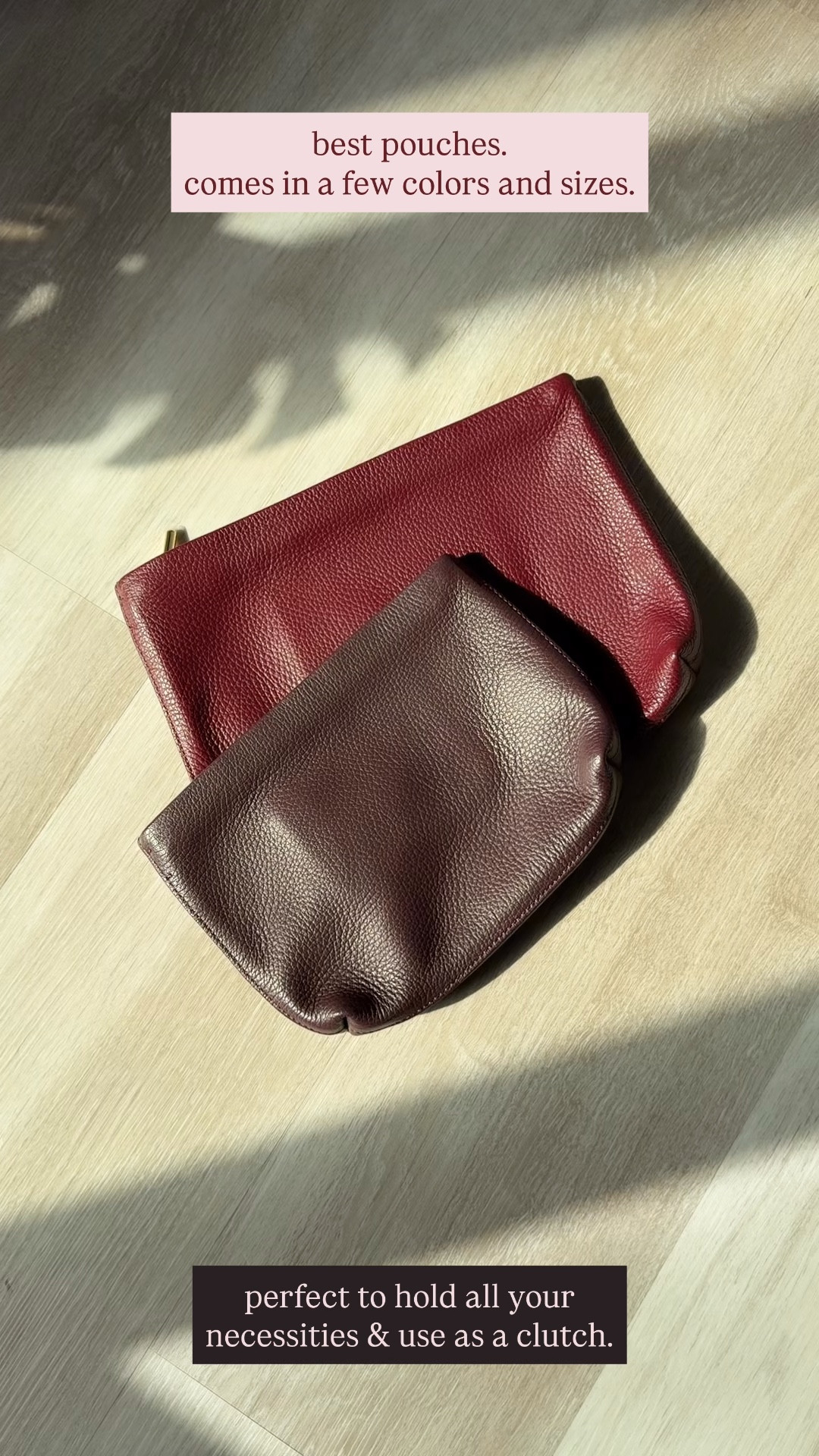 Best pouches are on sale! Comes in a few colors sizes. Perfect to hold all your necessities and use as a clutch. Use code: CUYANA15 for one day only. Would make a chic gift for Mother’s Day. 

Pouch, Cuyana, bag, The Stylizt 




#LTKSaleAlert #LTKTravel #LTKMothersDay