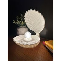 Glowing Sea Shell Lamp - Pearl Bulb Night Light With Open/Close Lid | Etsy (US)