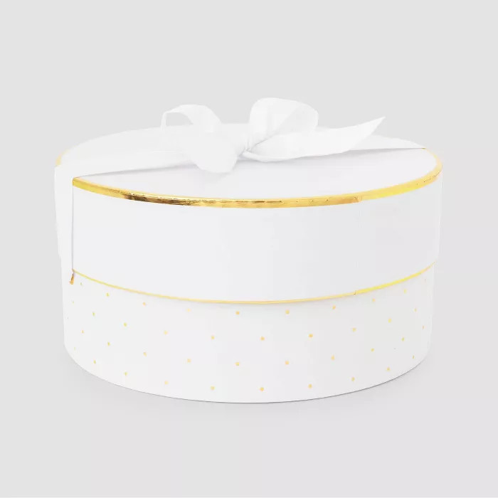 Gold Dots on White Large Round Box - Sugar Paper™ | Target
