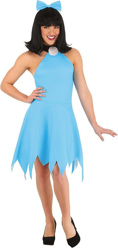 Flintstones Betty Rubble Costume for Women, Blue Dress Cavewoman Outfit for Stone Age Dress-Up & ... | Amazon (US)
