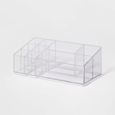 Bathroom Plastic 9 Slot Mixed Cosmetic Organizer Clear - Brightroom™ | Target