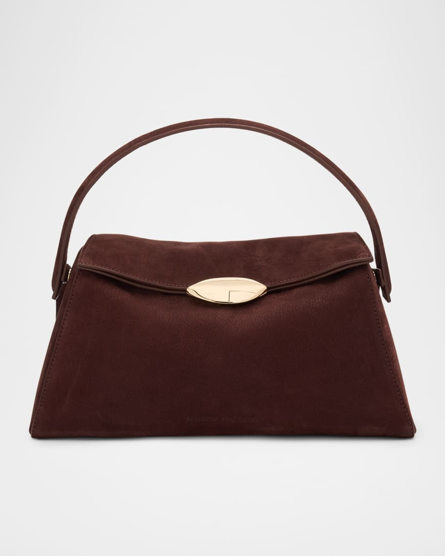 Benedetta Bruzziches Elif La Grande Foldover Suede Shoulder Bag | Neiman Marcus