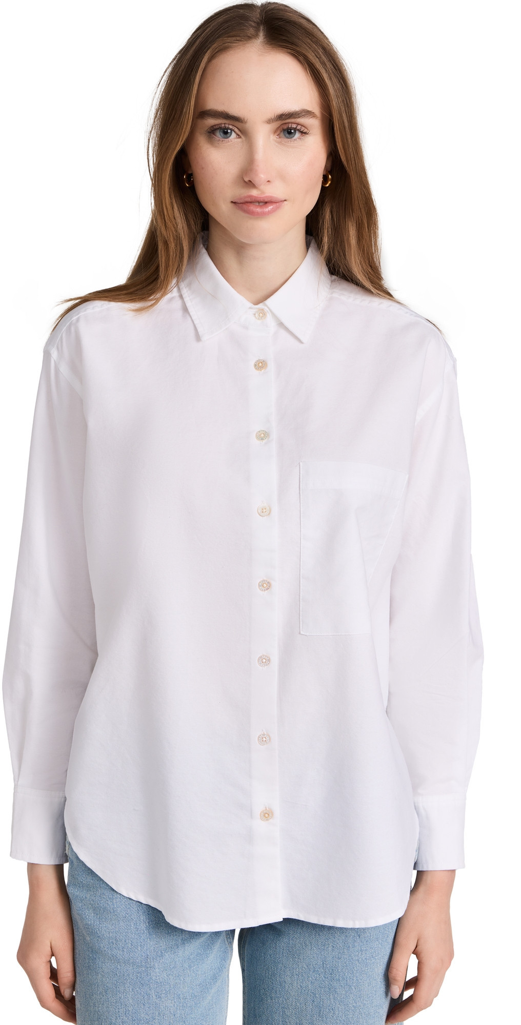 AYR The Deep End Button Down Shirt White L | Shopbop