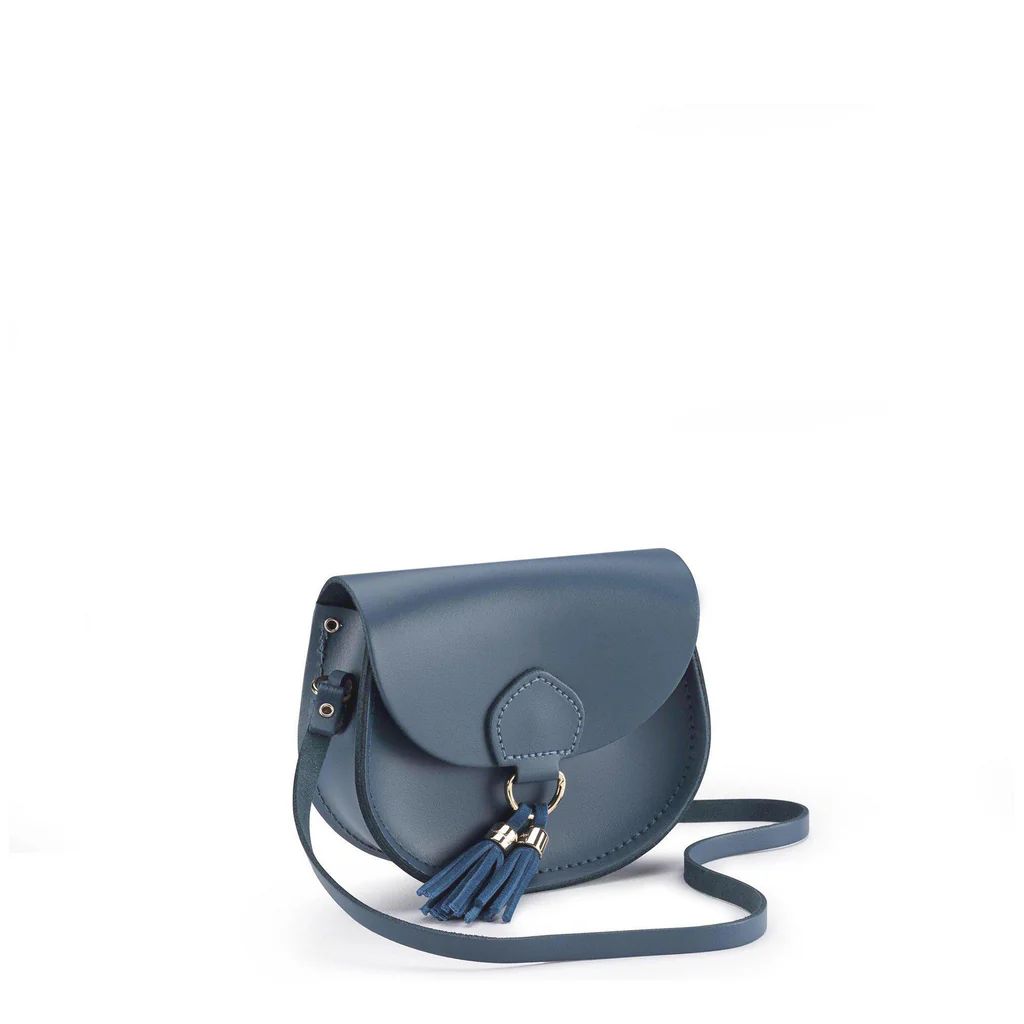 Mini Tassel Bag in Leather - Peacock & Ocean Blue Suede | The Cambridge Satchel Company