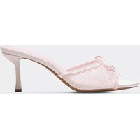 Mistique Bow Detail Heel Mule In Pink Lace, Women's Size UK 7 | EGO (UK)