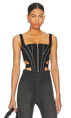 superdown Draya Corset Top in Black from Revolve.com | Revolve Clothing (Global)