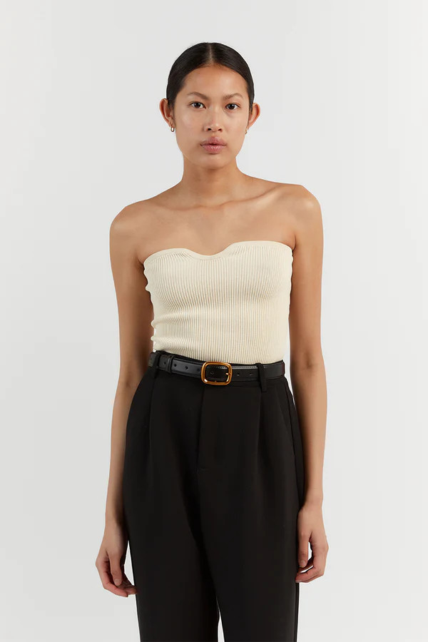 VERONICA BUTTER BANDEAU KNIT TOP | DISSH