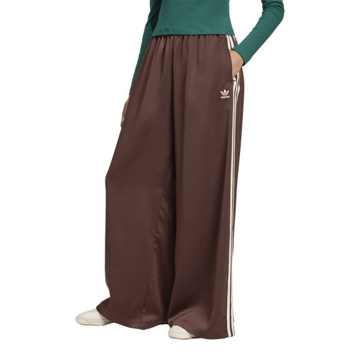 Adidas Womens adidas Originals adicolor Satin Wide Leg Track Pants - Cream White/Auburn Size 16 | Foot Locker (US)